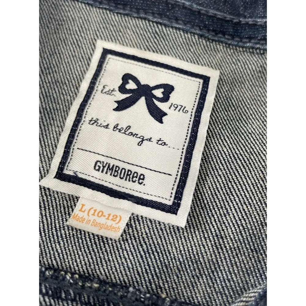 Gymboree Blue‎ Denim Button Cowgirl Jean Vest Cropped Size Large 10/12 Stretch